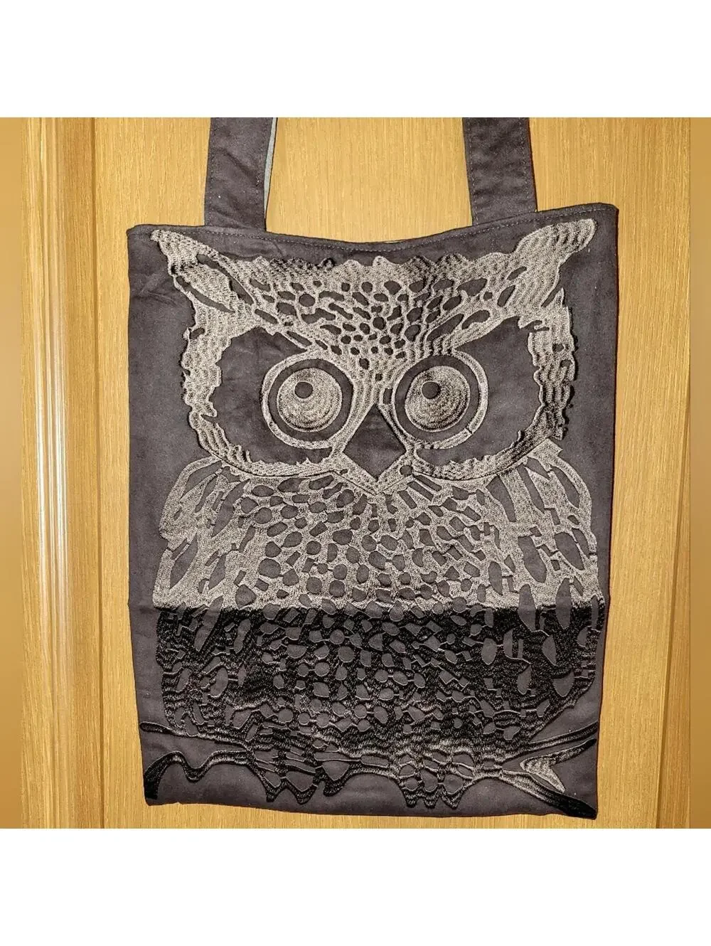 Chic Brown Owl Design Tote Bag - Microfiber -NEW